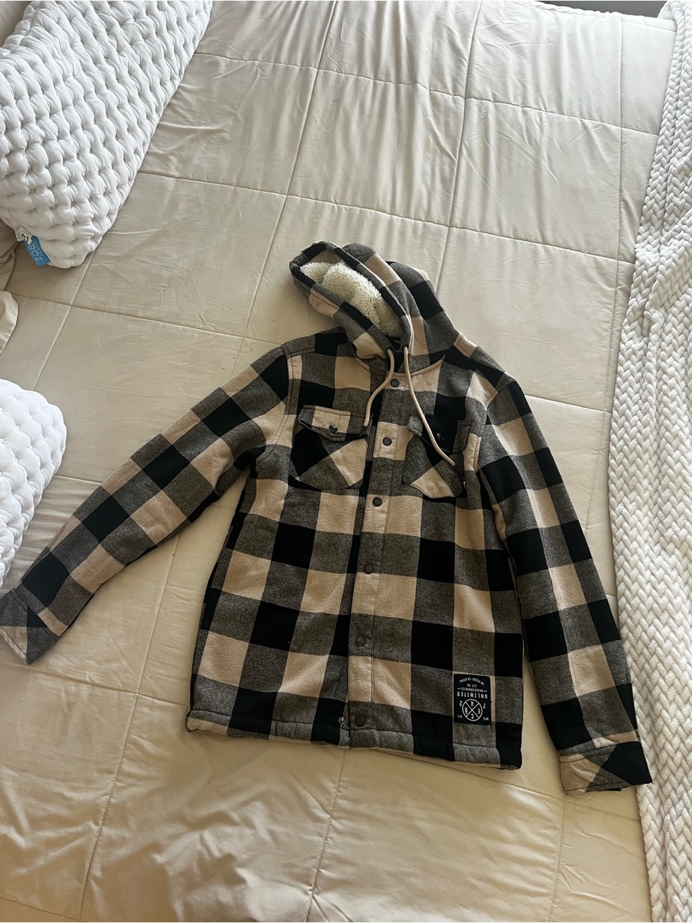 Ecko Unltd. Cream Sherpa Hooded Jacket